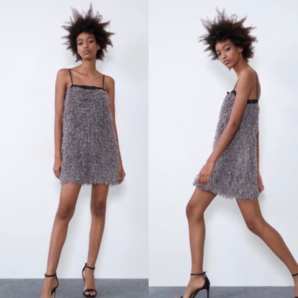 ZARA Feather mini dress